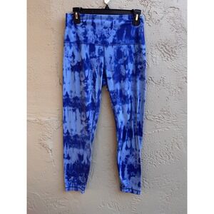 Lululemon Align Cropped Leggings Blue Tye Dye Athleisure Yoga Athletic